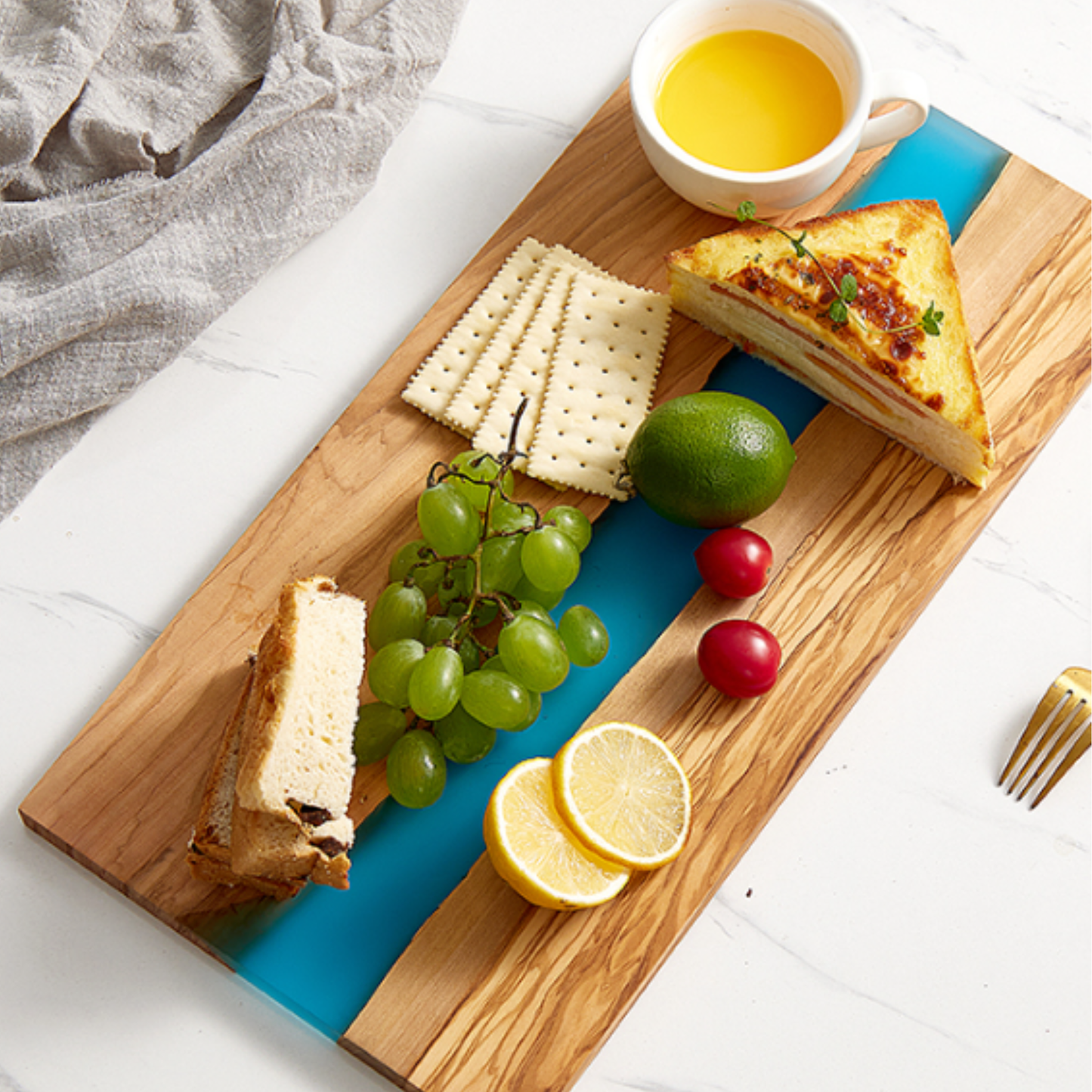 Epoxy Resin Olive Wood Serving Platter