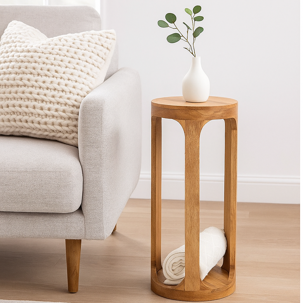 Handmade Wooden Side Table Nightstand Plant Stand