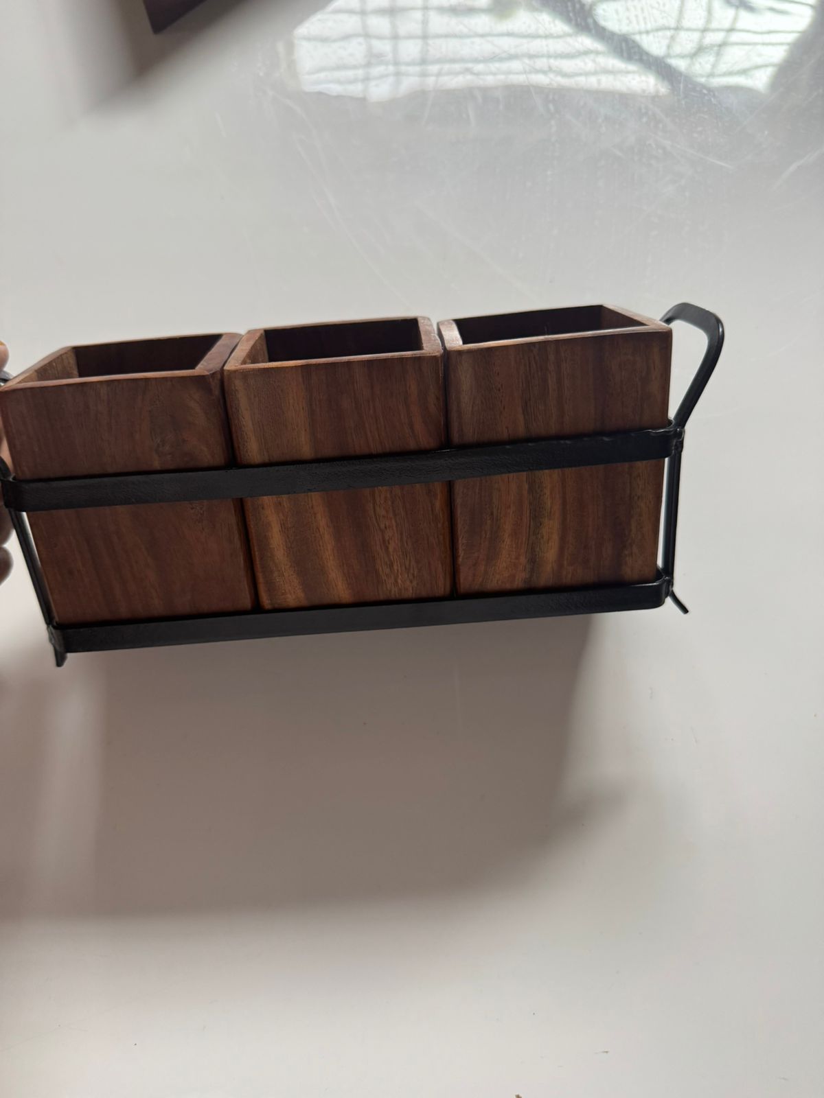 Handmade Wooden Walnut Cutlery & Napkin Tissue Holder