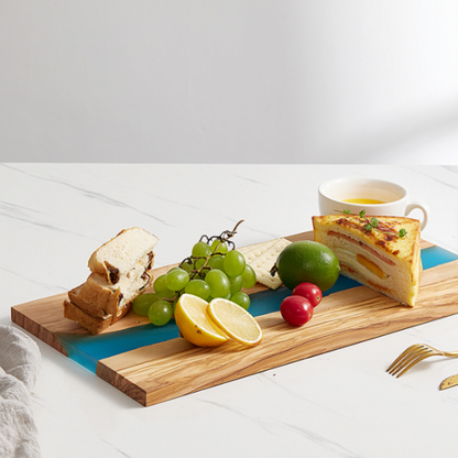 Epoxy Resin Olive Wood Serving Platter