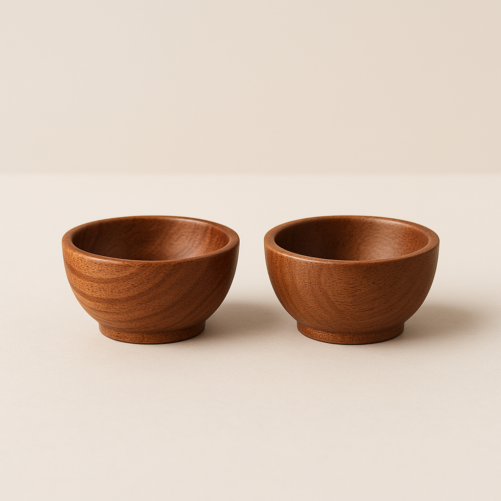 Natural Acacia Wood Small Serving Bowl
