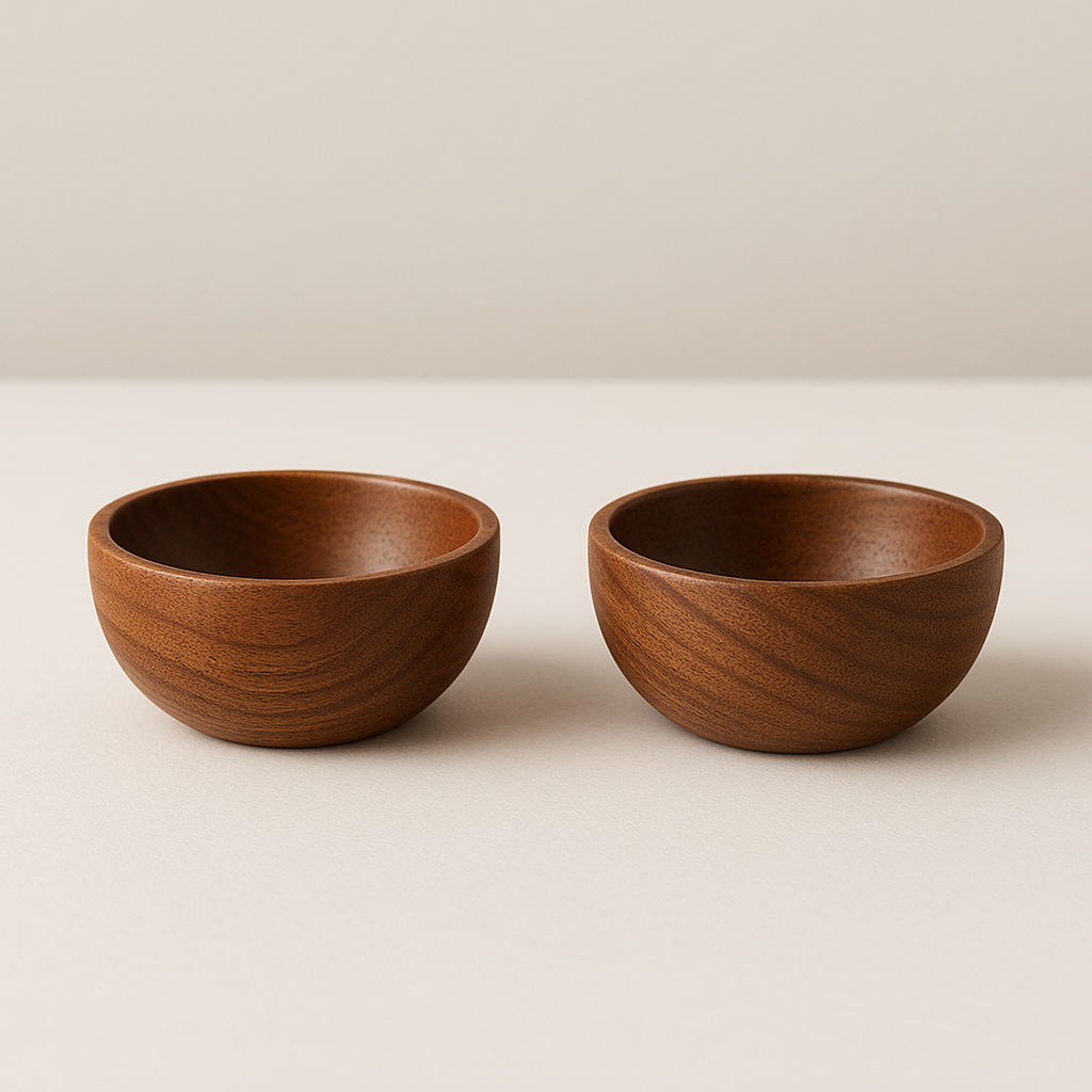 Natural Acacia Wood Small Serving Bowl