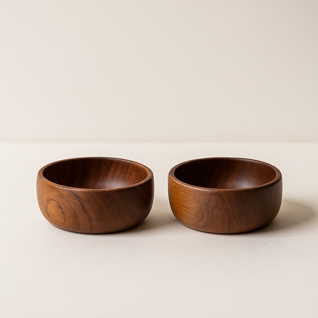 Natural Acacia Wood Small Serving Bowl