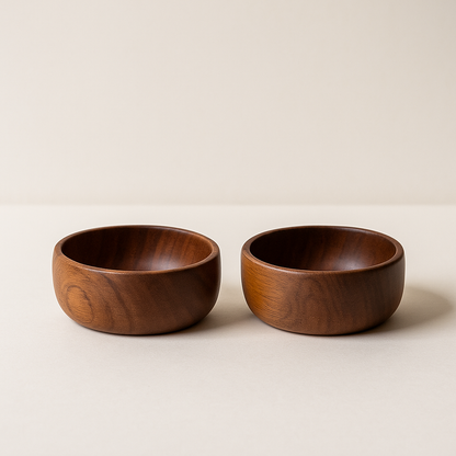 Natural Acacia Wood Small Serving Bowl