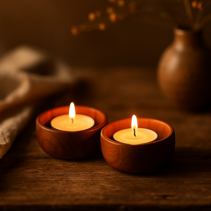 Natural Acacia Wood Small Serving Bowl