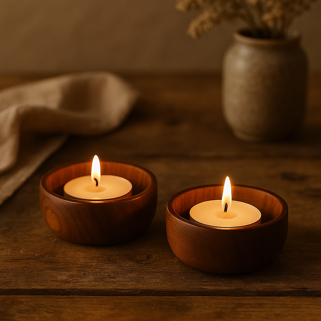 Natural Acacia Wood Small Serving Bowl