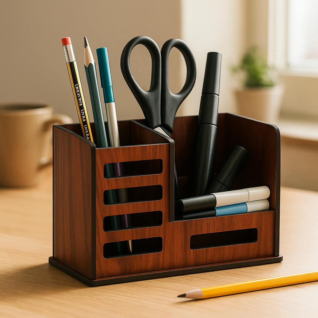 Rustic Handmade Wooden Pen Holder