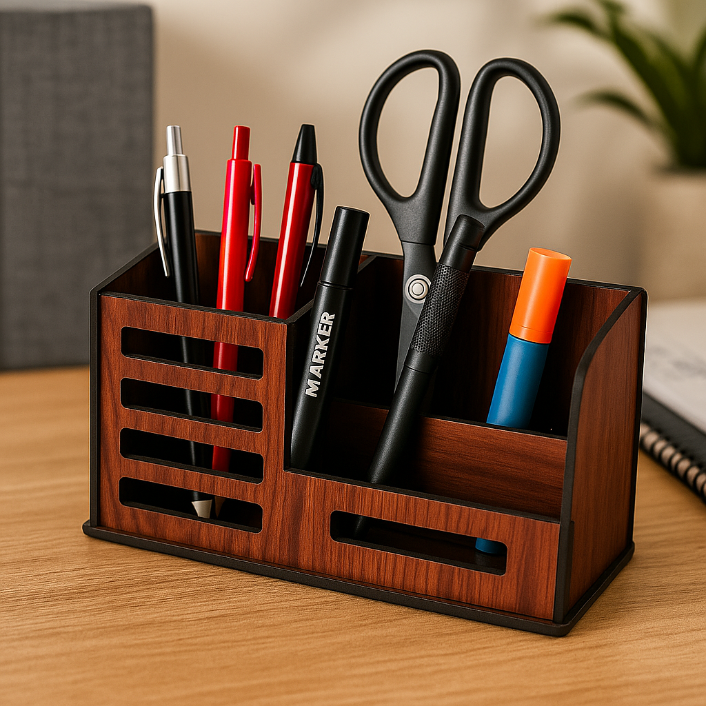 Rustic Handmade Wooden Pen Holder