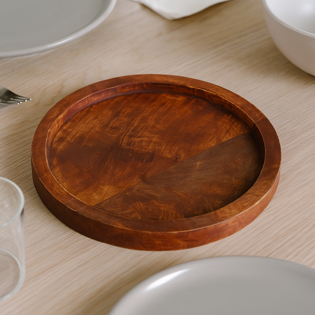 Acacia Wood Serving Platter – Rustic Engraved Board