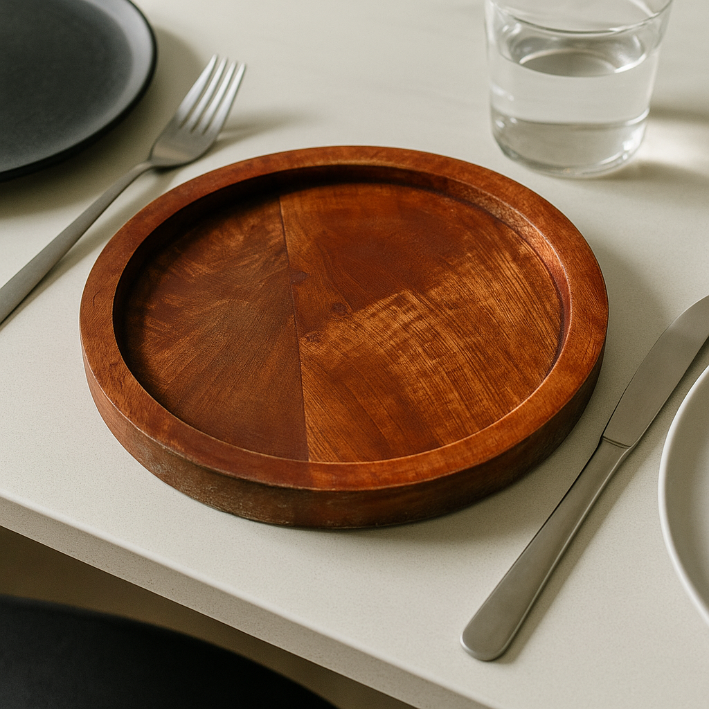 Acacia Wood Serving Platter – Rustic Engraved Board