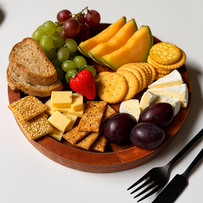 Acacia Wood Serving Platter – Rustic Engraved Board
