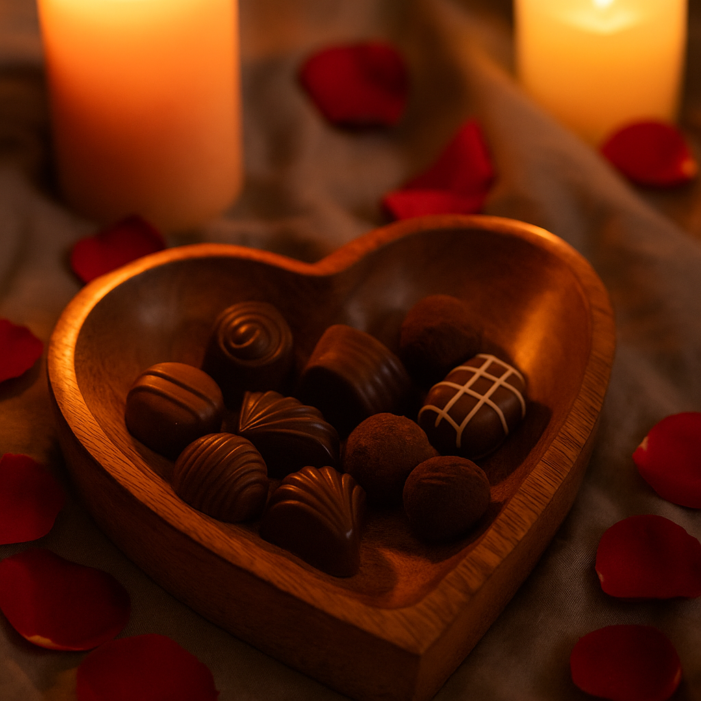 Hand Carved Wooden Heart Serving Bowl