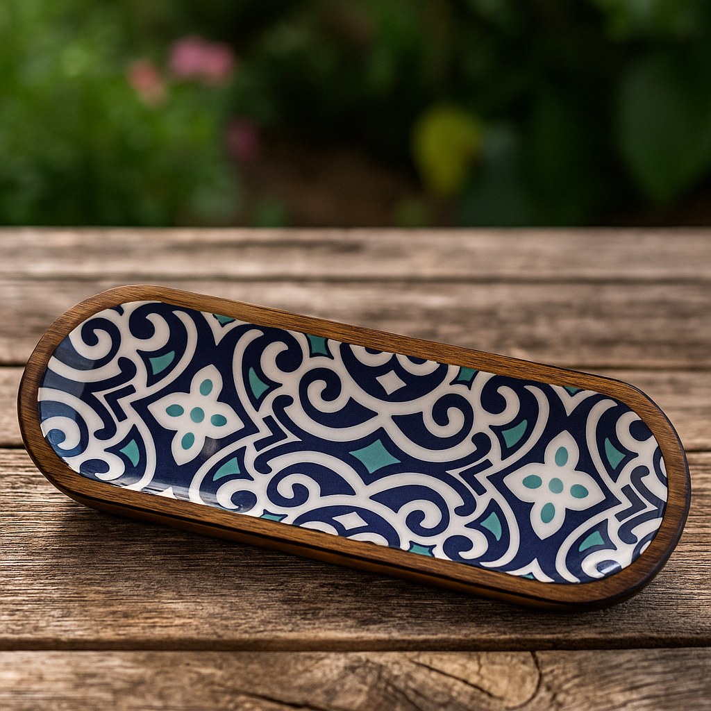 Handcrafted Wooden Ceramic serving tray