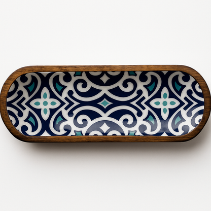 Handcrafted Wooden Ceramic serving tray