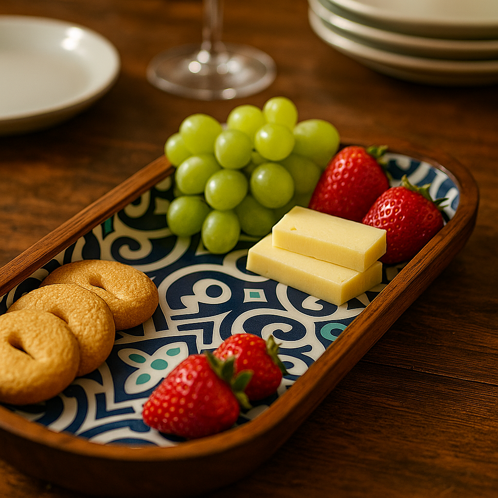 Handcrafted Wooden Ceramic serving tray