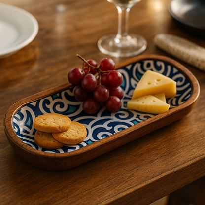 Handcrafted Wooden Ceramic serving tray