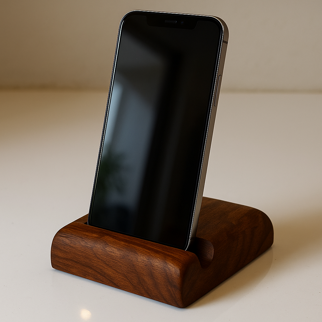 Wooden Walnut Smart Phone Holder