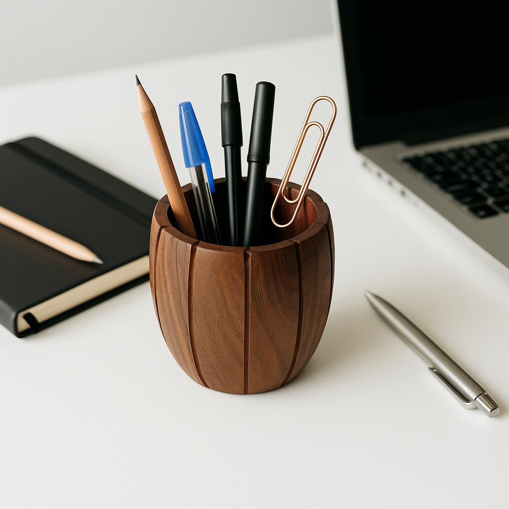 Handmade Walnut Wooden Pen Holder