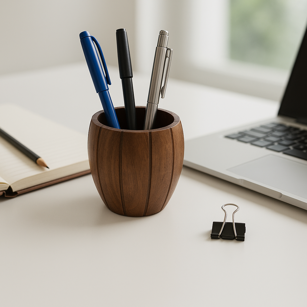 Handmade Walnut Wooden Pen Holder