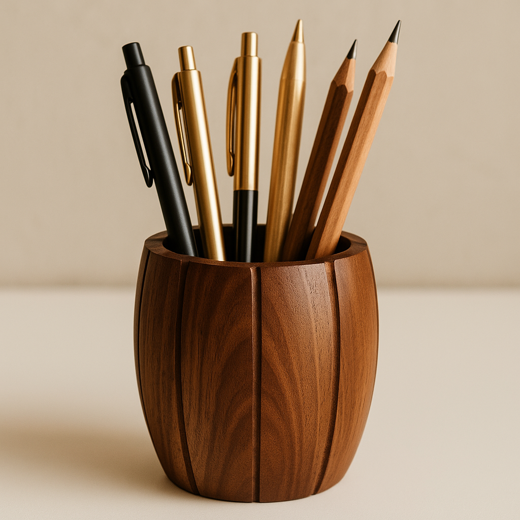 Handmade Walnut Wooden Pen Holder
