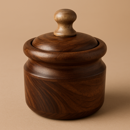 Handcrafted wooden spice jar with led