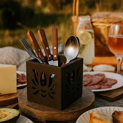 Handmade walnut Cutlery Holder Organiser