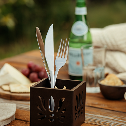 Handmade walnut Cutlery Holder Organiser