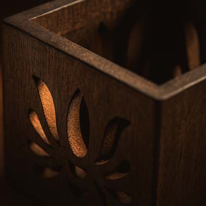 Handmade walnut Cutlery Holder Organiser