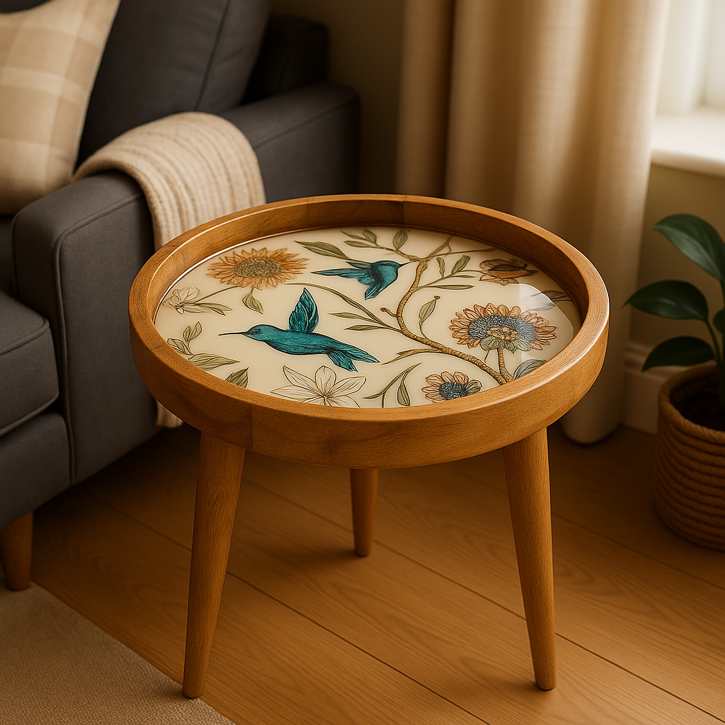 Hummingbird Handmade  Mango Wood Detachable Legs Side Table