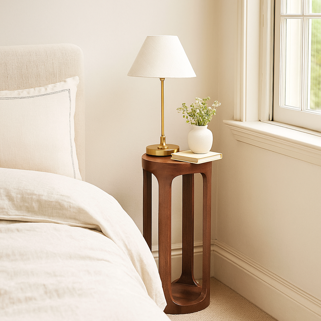 Handmade Wooden Side Table Nightstand Plant Stand