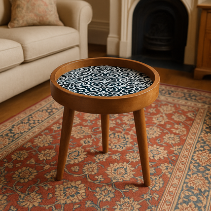 Arabesque Handmade Mango Wood Detachable Legs Resin Side Table