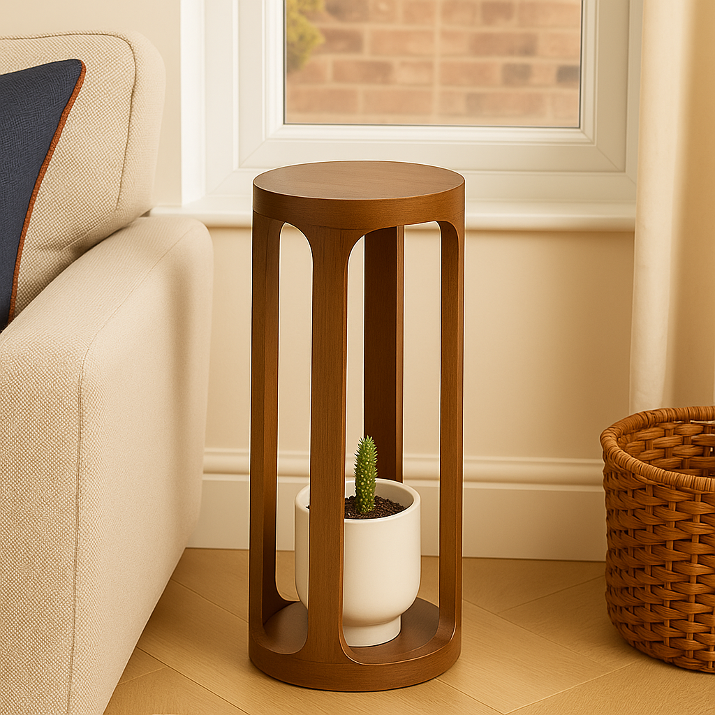 Handmade Wooden Side Table Nightstand Plant Stand