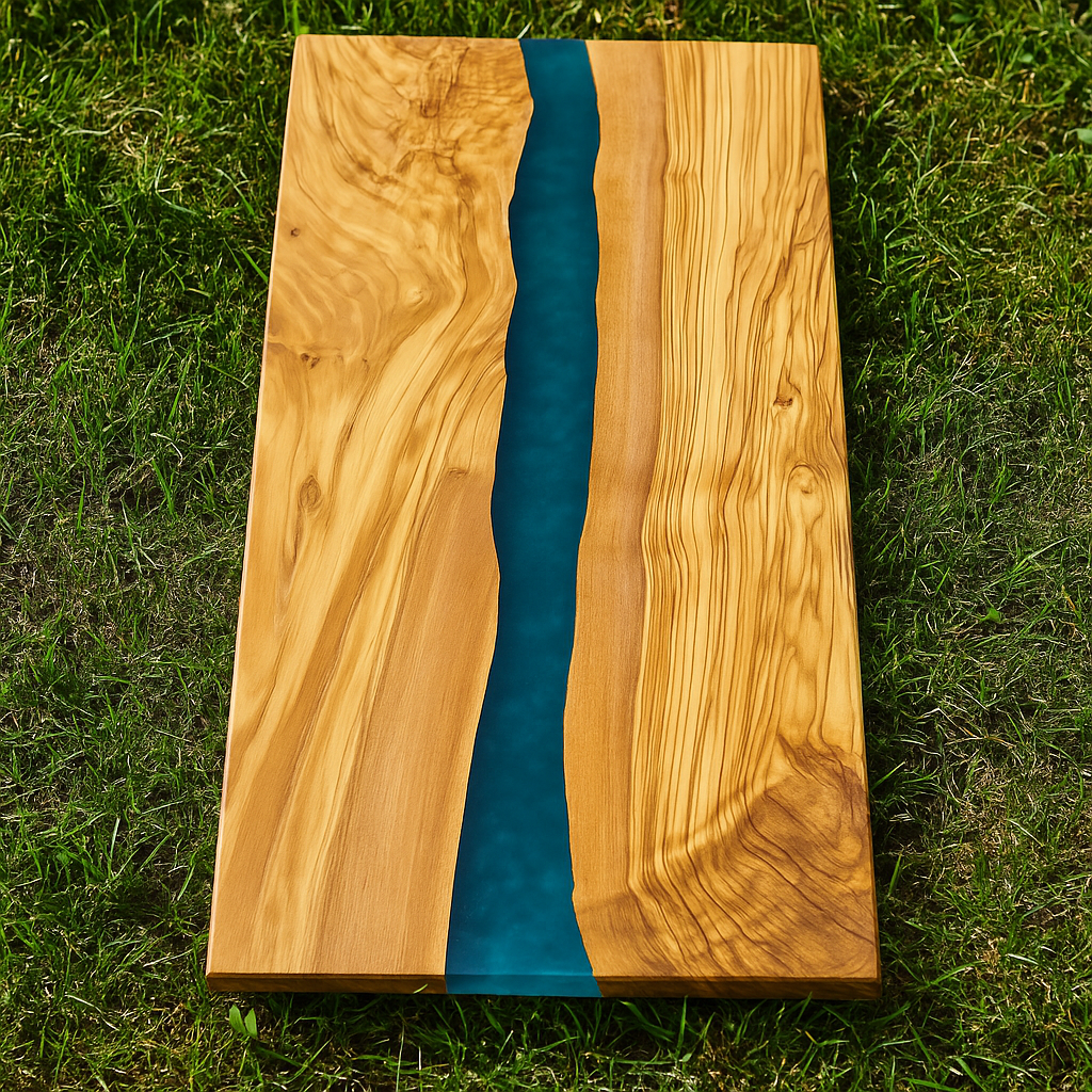 Epoxy Resin Olive Wood Serving Platter