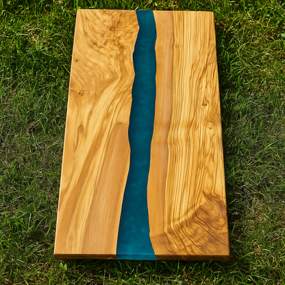 Epoxy Resin Olive Wood Serving Platter