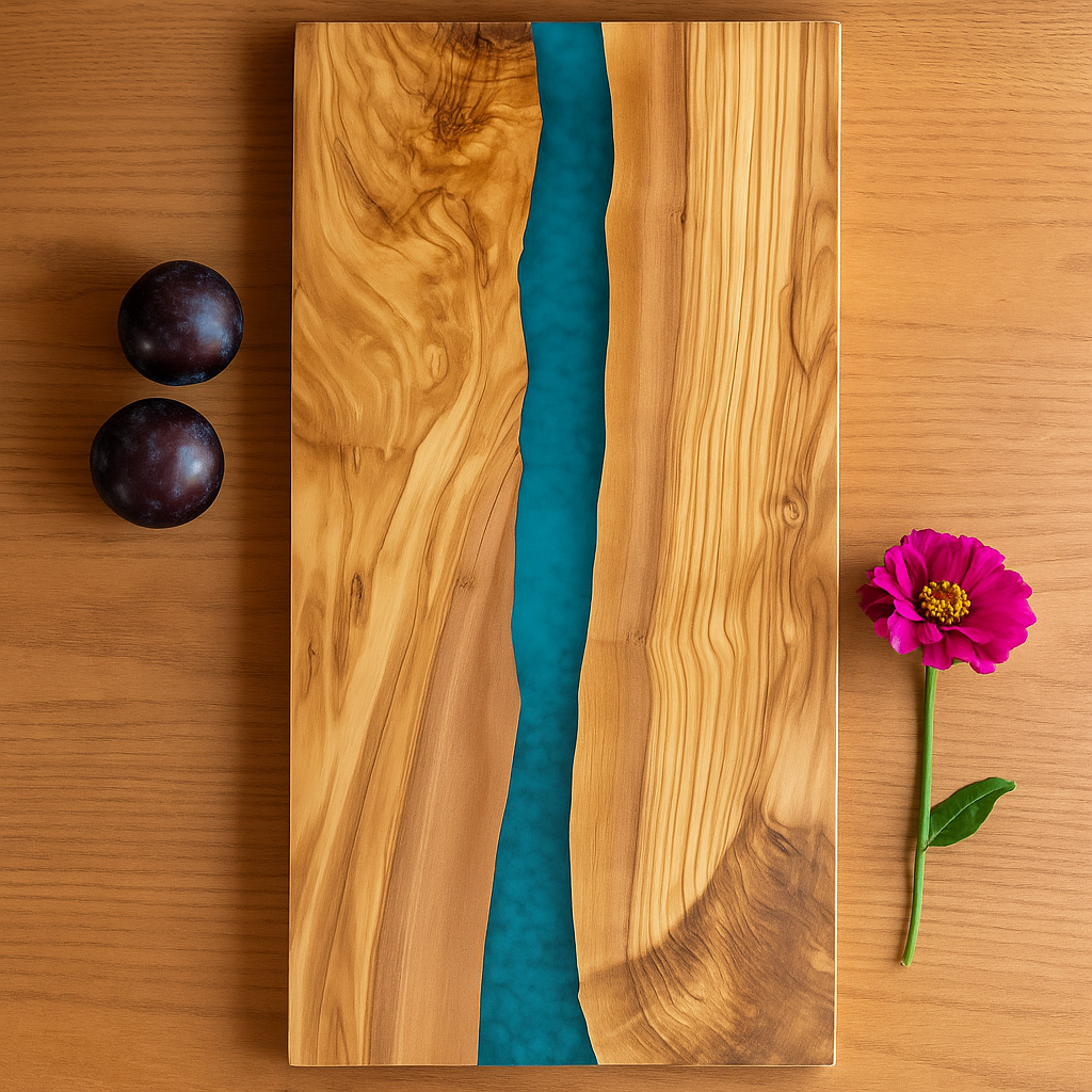 Epoxy Resin Olive Wood Serving Platter