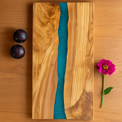 Epoxy Resin Olive Wood Serving Platter