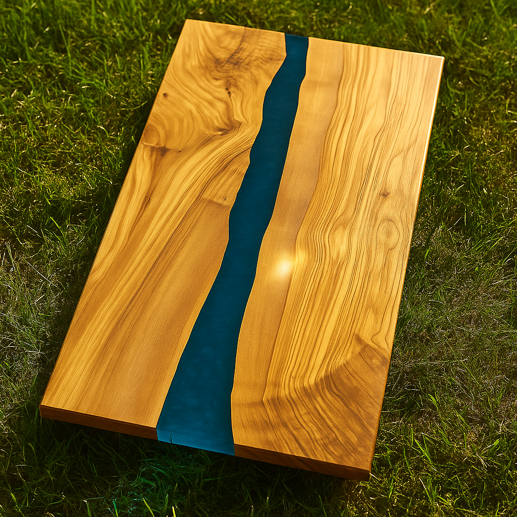 Epoxy Resin Olive Wood Serving Platter
