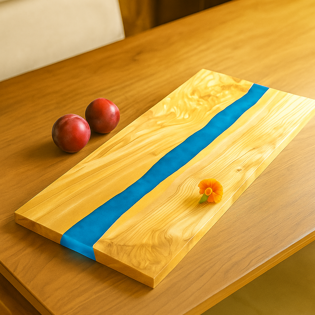 Epoxy Resin Olive Wood Serving Platter