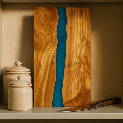 Epoxy Resin Olive Wood Serving Platter