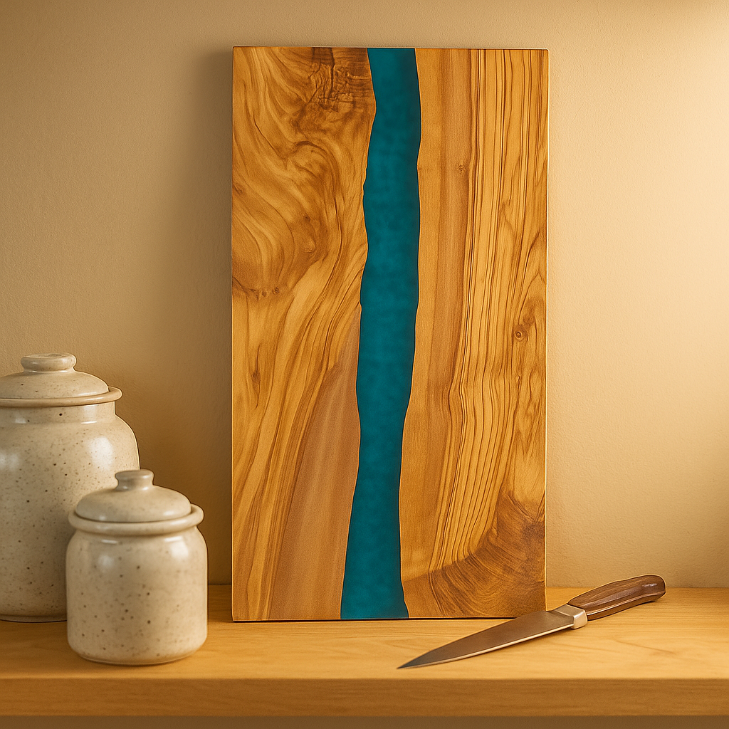 Epoxy Resin Olive Wood Serving Platter