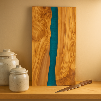 Epoxy Resin Olive Wood Serving Platter