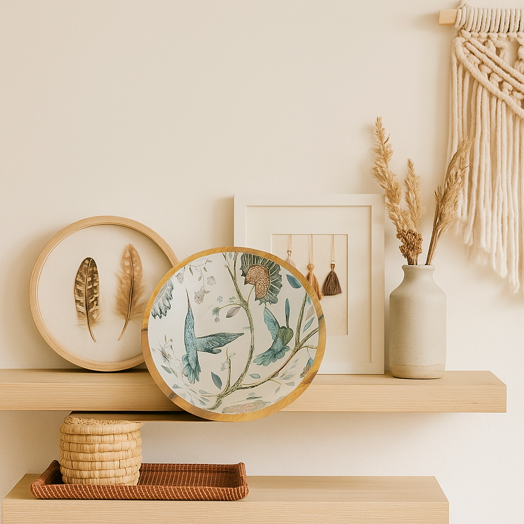 Handcrafted HummingBird Wooden Bowl