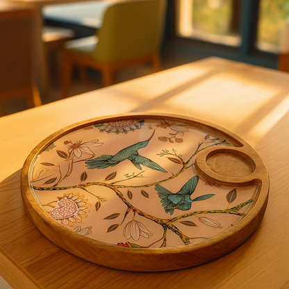 Handmade Round Resin Serving Platter Tray