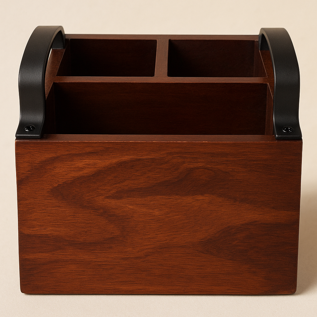 Engraved Wooden Cutlery Napkin Holder