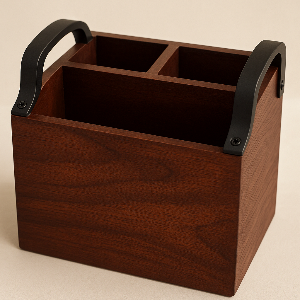 Engraved Wooden Cutlery Napkin Holder