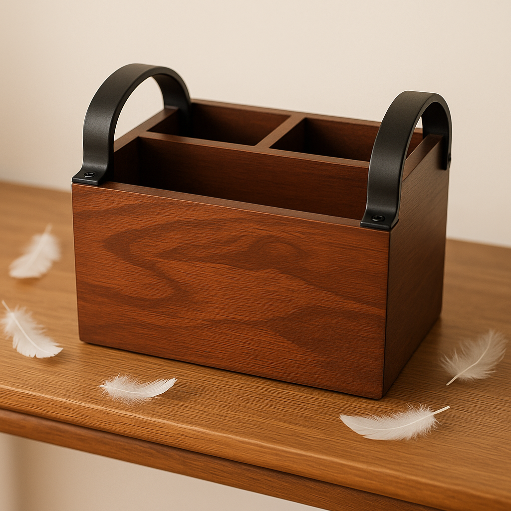 Engraved Wooden Cutlery Napkin Holder