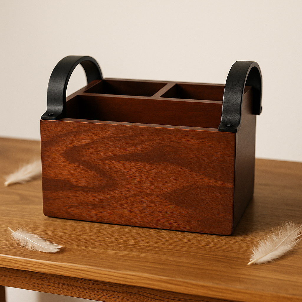 Engraved Wooden Cutlery Napkin Holder