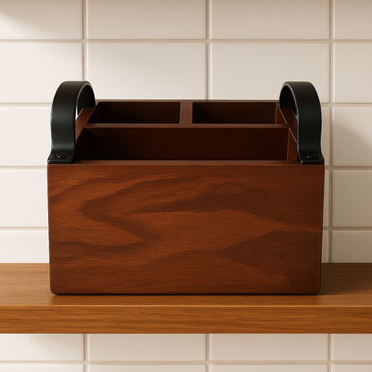 Engraved Wooden Cutlery Napkin Holder