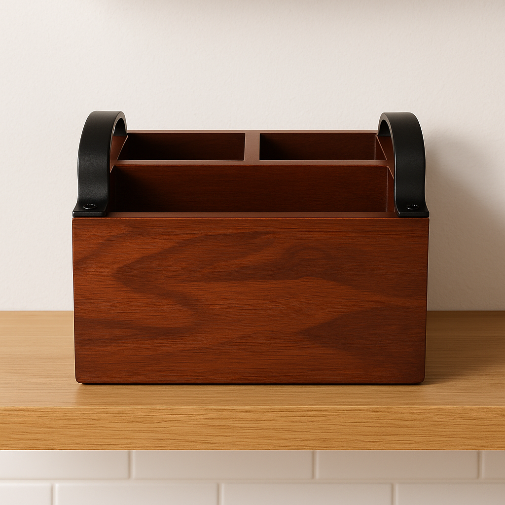 Engraved Wooden Cutlery Napkin Holder