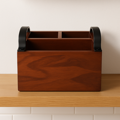 Engraved Wooden Cutlery Napkin Holder